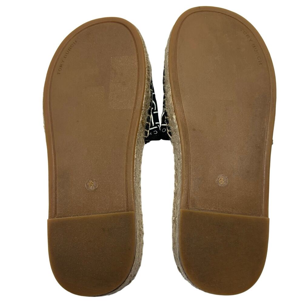 TORY BURCH logo Ribbon Espadrille Slide Shoes  Size 6 - Picture 12 of 12